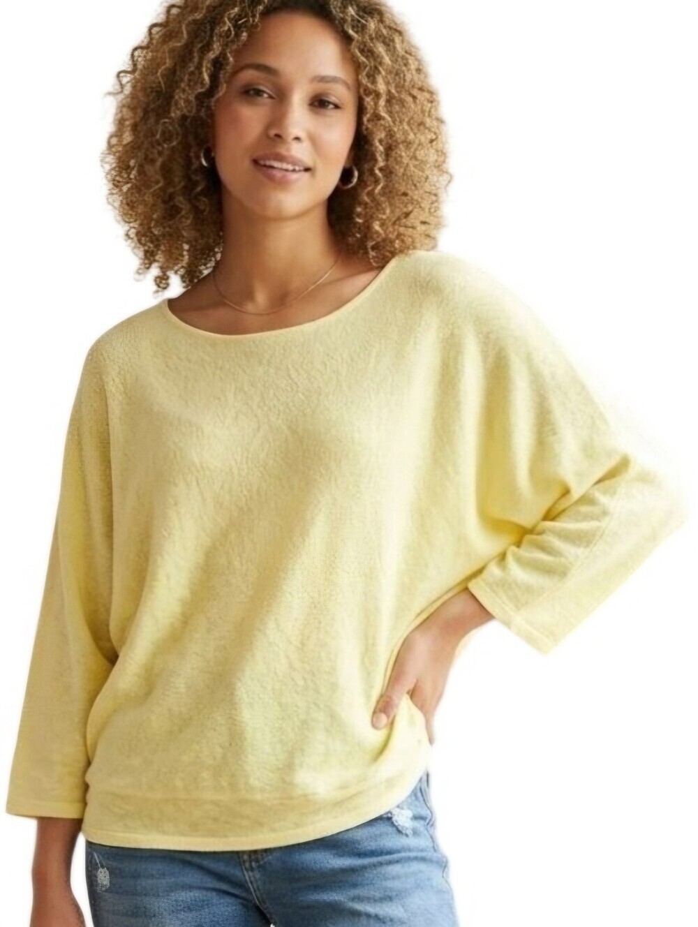 J. Jill Yellow Linen Blend Lagonlook Lightweight Top Size S